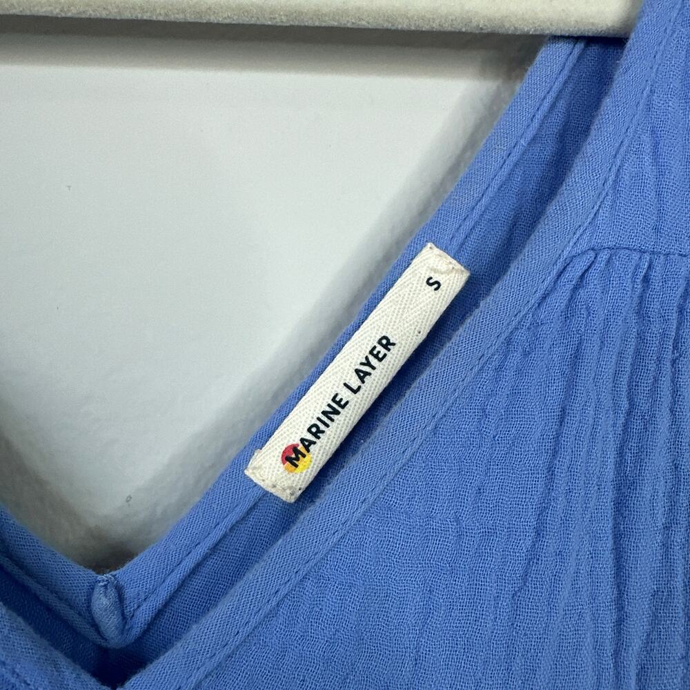 MARINE LAYER Corinne Sleeveless Double Cotton Maxi Dress Navy Dip Dye Small 2024 - Picture 6 of 10